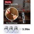 thumbnail image 4 of Aluminum Alloy 1/4 Inch Hex Shank Screwdriver Bit Holder Keychain Extension Rod with Ball Lock Buckle, Flat-Mouth Ring & Belt-Mountable Chain Buckle - Compact Portable Design for Drill/Screwdriver, 4 of 7