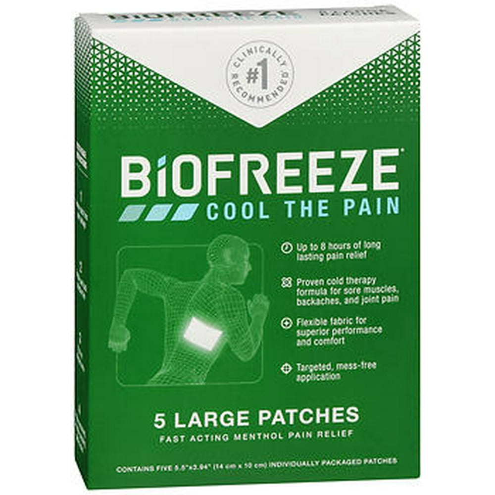 Biofreeze Menthol Pain Relief Patches Large 5 ct