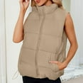 thumbnail image 6 of yoeyez Womens Puffer Vest Cropped Stand Collar Sleevelesss Coats Winter Warm Zip Up Jackets Lightweight Padded Outerwear With Pockets, 6 of 6