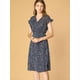 thumbnail image 3 of Vestido A Media Pierna Con Cuello En V Y Manga Flutter Boho Para Mujer Azul S, 3 of 6