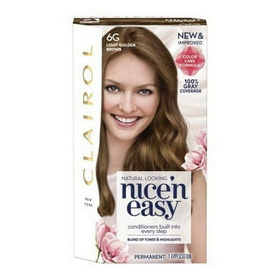 Nice N Easy Permanent Hair Color 6G Light Golden Brown by Clairol, 1 Ea
