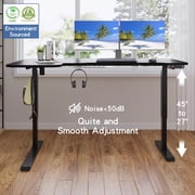 MXTARK Electric Standing Desk,Height Adjustable Computer Desk Sit Stand Desk, L-Shaped,Black Finish,59