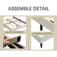 thumbnail image 2 of SEGMART Queen Size Bed Frame with Upholstered Headboard, Square Stitched Button Tufted, Mattress Foundation with Wooden Slats Support, No Box Spring Needed/Easy Assembly, Beige, 2 of 11