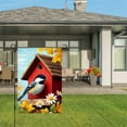thumbnail image 3 of JOOCAR Linen Garden Flag with Chickadee and Birdhouse for Spring Summer Home Outdoor Garden Yard Door Decor 12x18 inch, 3 of 5