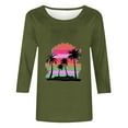 thumbnail image 4 of BangWanChi 3/4 Length Sleeve Womens Tops Women's Fashion Printed Round Neck 3/4 Sleeve T-Shirt Loose Tops Long Sleeve Round Neck Tops/Shirt, 4 of 4