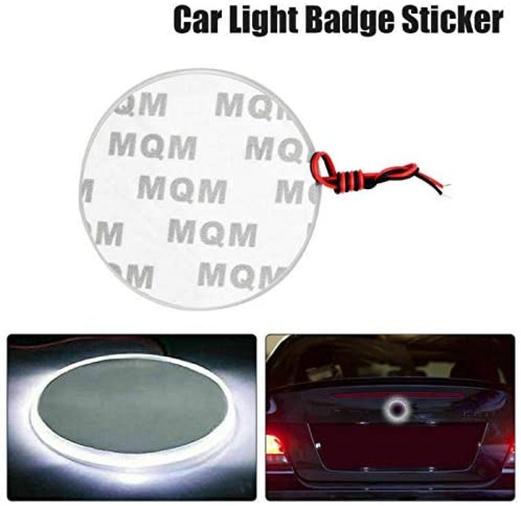 82mm LED Badge Emblem Lamp Sticker for Auto Vehicle,Car Light Bulbs White MACHSWON Car Light Badge Sticker 