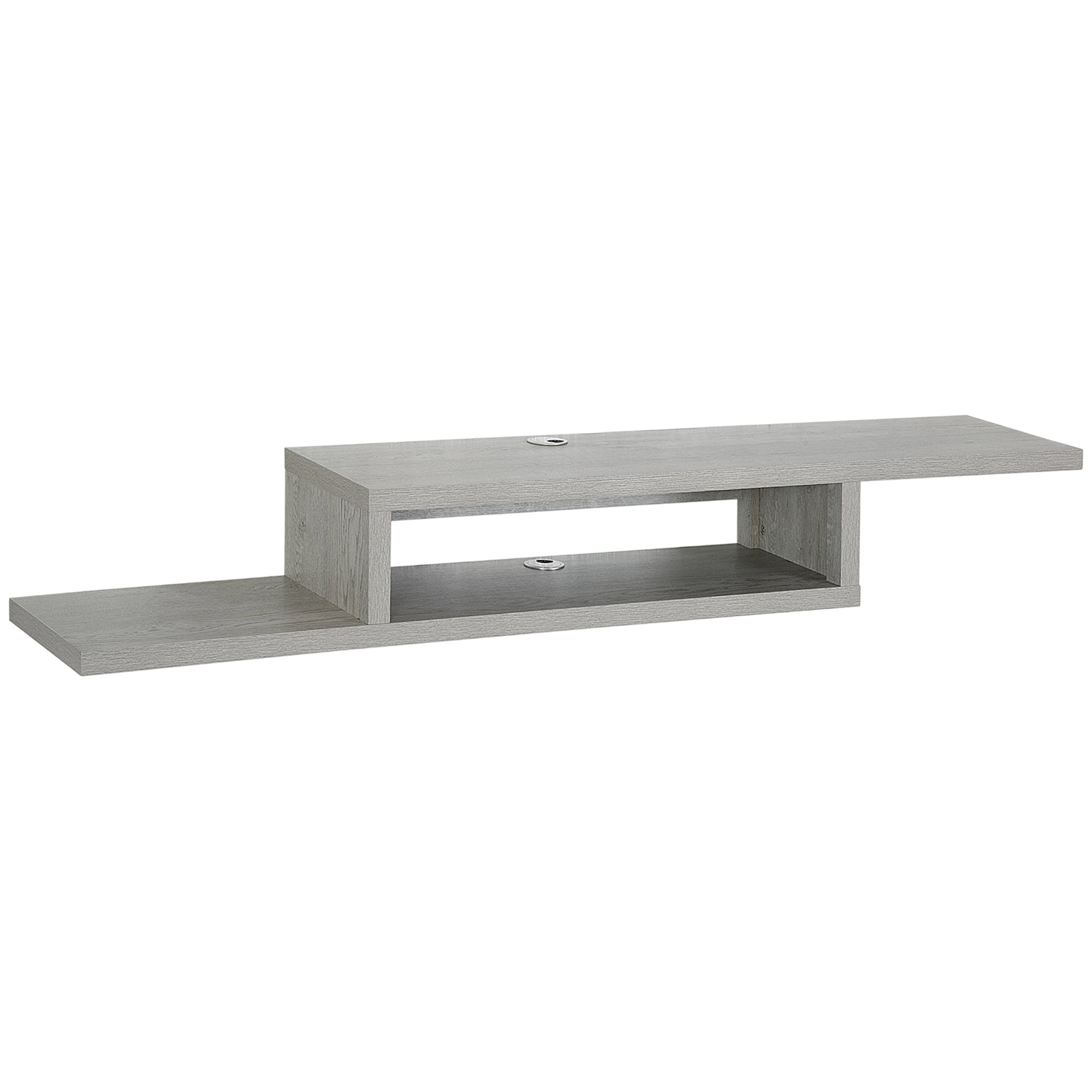 HOMCOM Wall Mounted Media Console, Floating TV Stand Component Shelf, Entertainment Center Unit, Grey