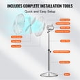 thumbnail image 5 of Vevor GYLSFS16INCH0LFIYV1 16 in. 3-Speed Industrial Pedestal Fan Oscillating Height Adjustable - Silver, 5 of 10