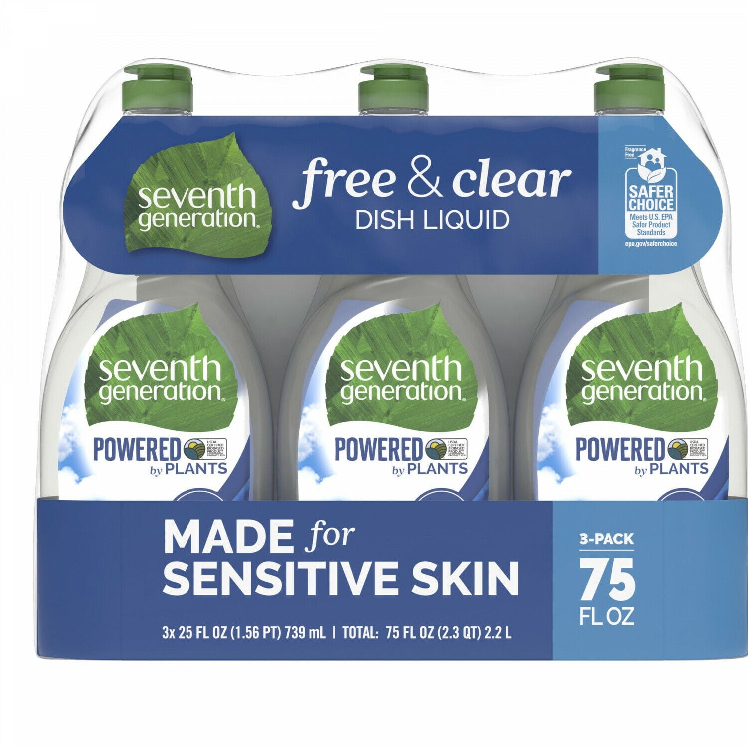 More Images Seventh Generation Free and Clear Dish Liquid, 3 pk