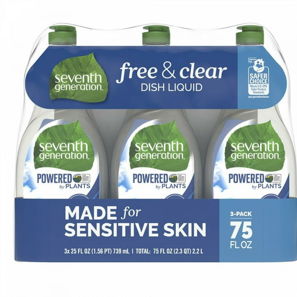 More Images Seventh Generation Free and Clear Dish Liquid, 3 pk