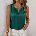 thumbnail image 2 of EDFBUYKRS Women's Plus Turtleneck Tops for Women Plus Size Womens Summer Satin Casual Ruffle Short Sleeve Crewneck Tops S, 2 of 7