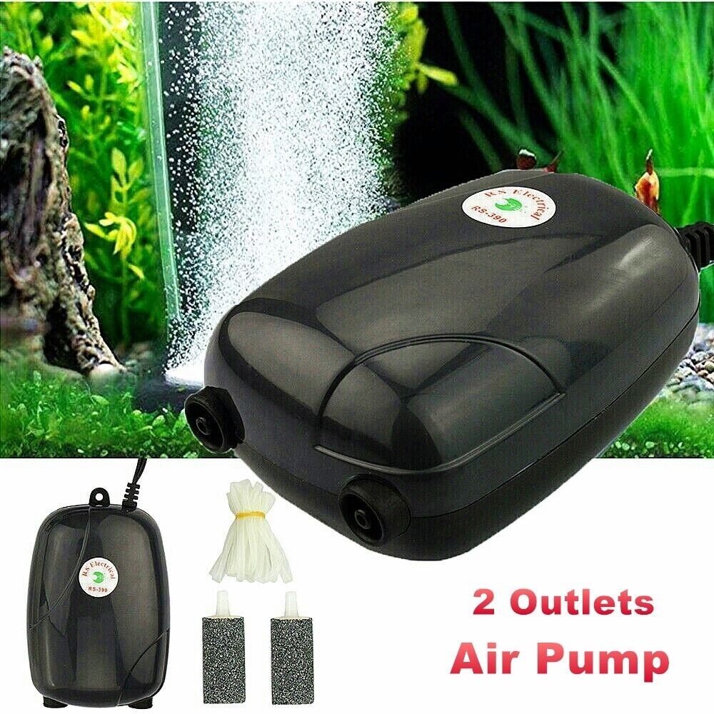 Costyle Aquarium Air Pump with 2 Air Stone Air Tube Fish Tank Silent Oxygen Pump