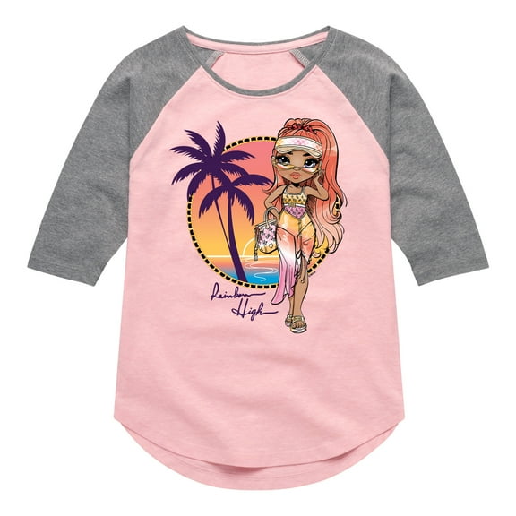 Rainbow High - Rainbow High Simone Summers - Toddler & Youth Girls Raglan Graphic T-Shirt