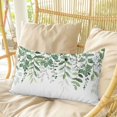 thumbnail image 4 of Green Leaves Pillow Covers, Linen Long Throw Pillow Case, Summer Botanical Holiday Pillow Protector Decorative Cushion Cover for Living Room/Bedroom 12" x 20", 4 of 8