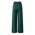 thumbnail image 5 of vigerkar Womens Solid Straight Tube Loose Streetwear Stretchy Palazzo Pants Women Baggy Joggers Pants Light Green, L, 5 of 9
