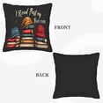 thumbnail image 6 of Set of 2 Decorative Throw Pillow Covers 18x18in - Cozy Book Stack Design with Colorful Hats - Perfect for Couch Bed or Car, 6 of 8