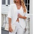 thumbnail image 4 of YONGHS Womens Open Front Cropped Cardigans Dropped Shrugs Top Bolero Coverup Cape for Evening Dress White L, 4 of 6