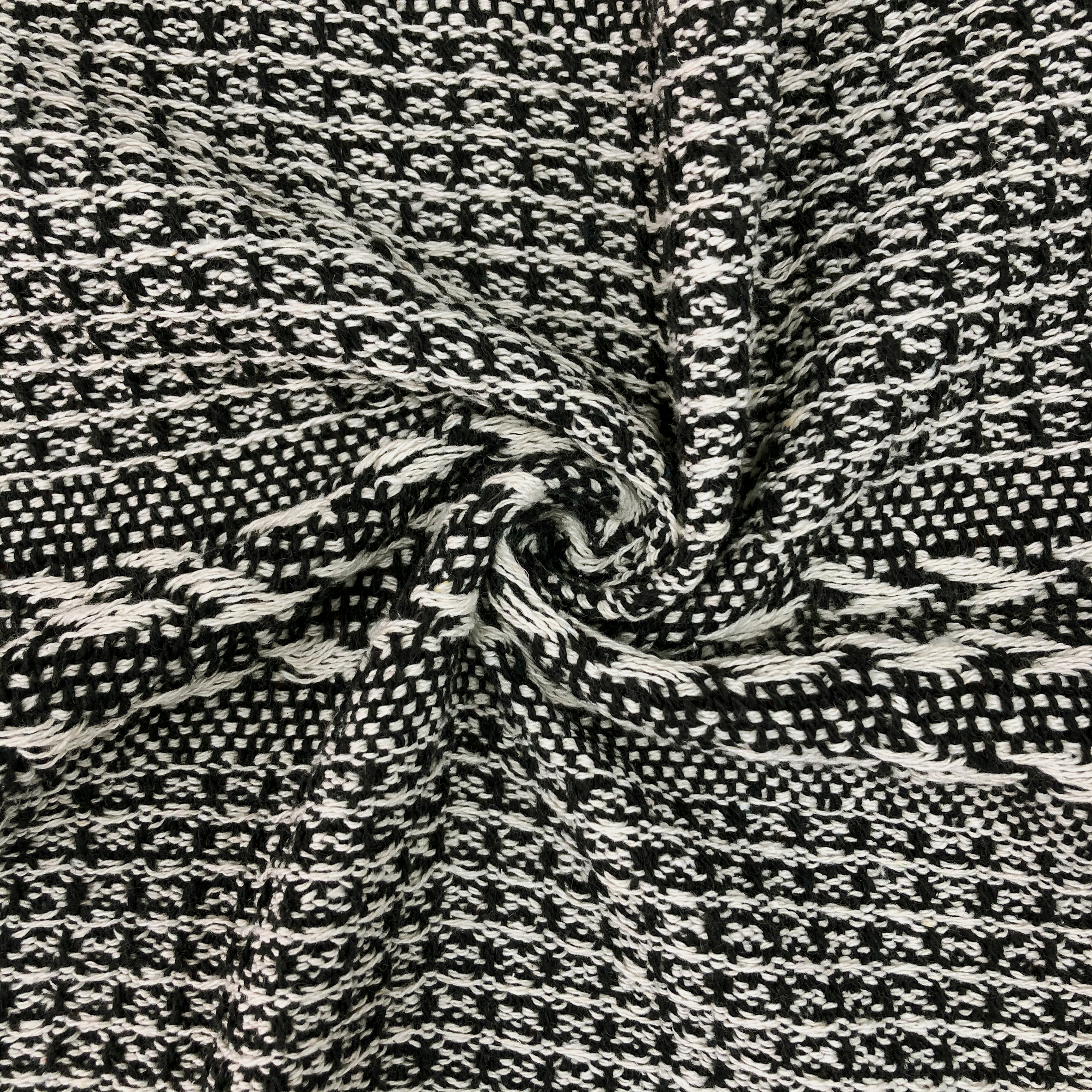 Jax Black and White Cotton Throw 50x60