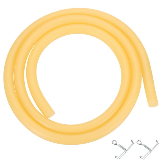 Uxcell 3.3 Ft(1M) Natural Latex Rubber Tubing, 1/4"(6mm) ID x 3/8"(10mm) OD Sling Shot Rubber Tubing Tube with Clamps