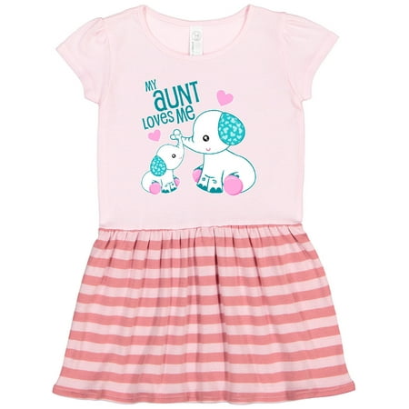 

Inktastic My Aunt Loves Me-cute Elephants Gift Toddler Girl Dress