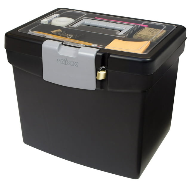 Archivador portátil Storex 61504B02C con tapa XL negra