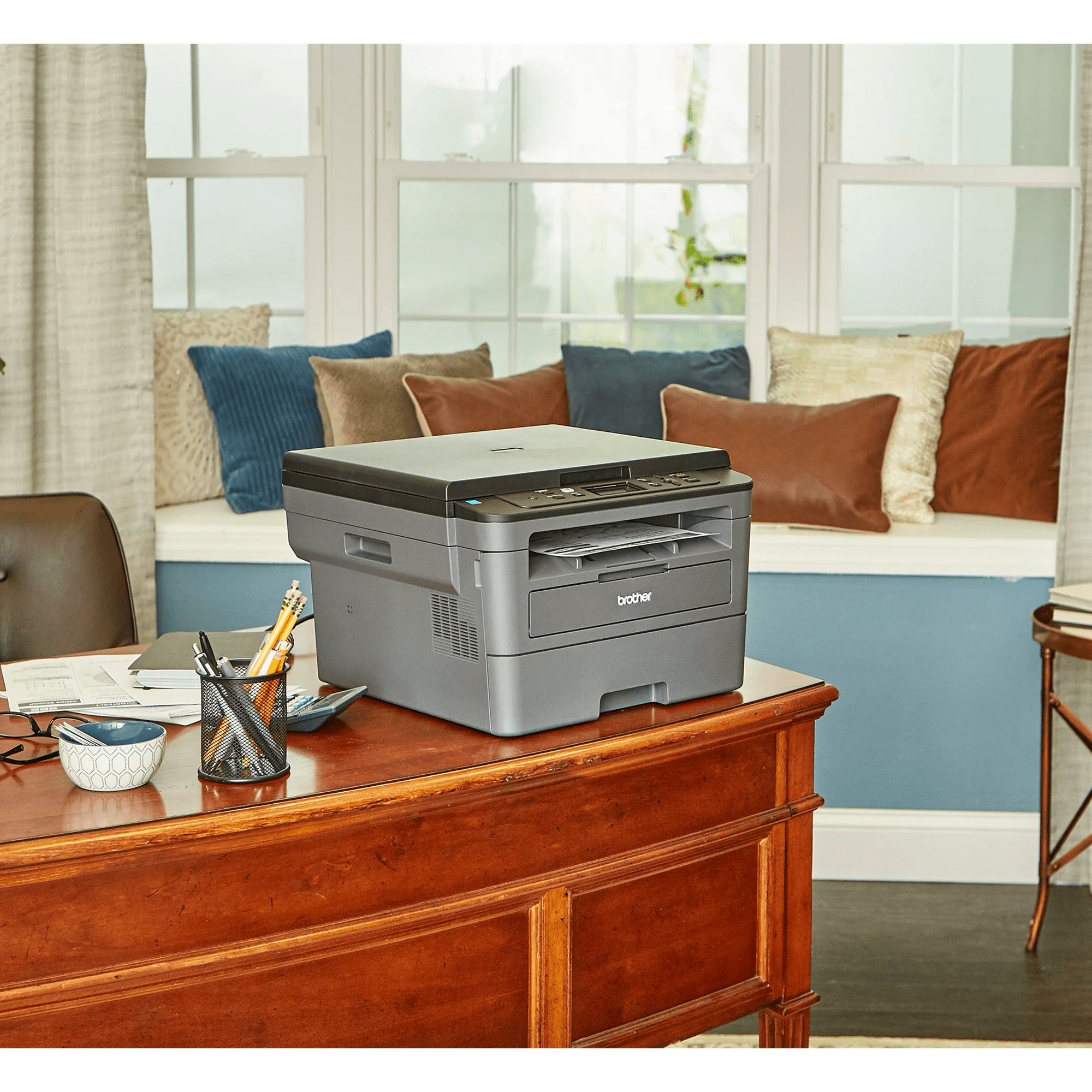 Pre-Owned Brother HL-L2390DW Monochrome Laser Printer with Flatbed Copy & Scan, Duplex Printing, Wireless