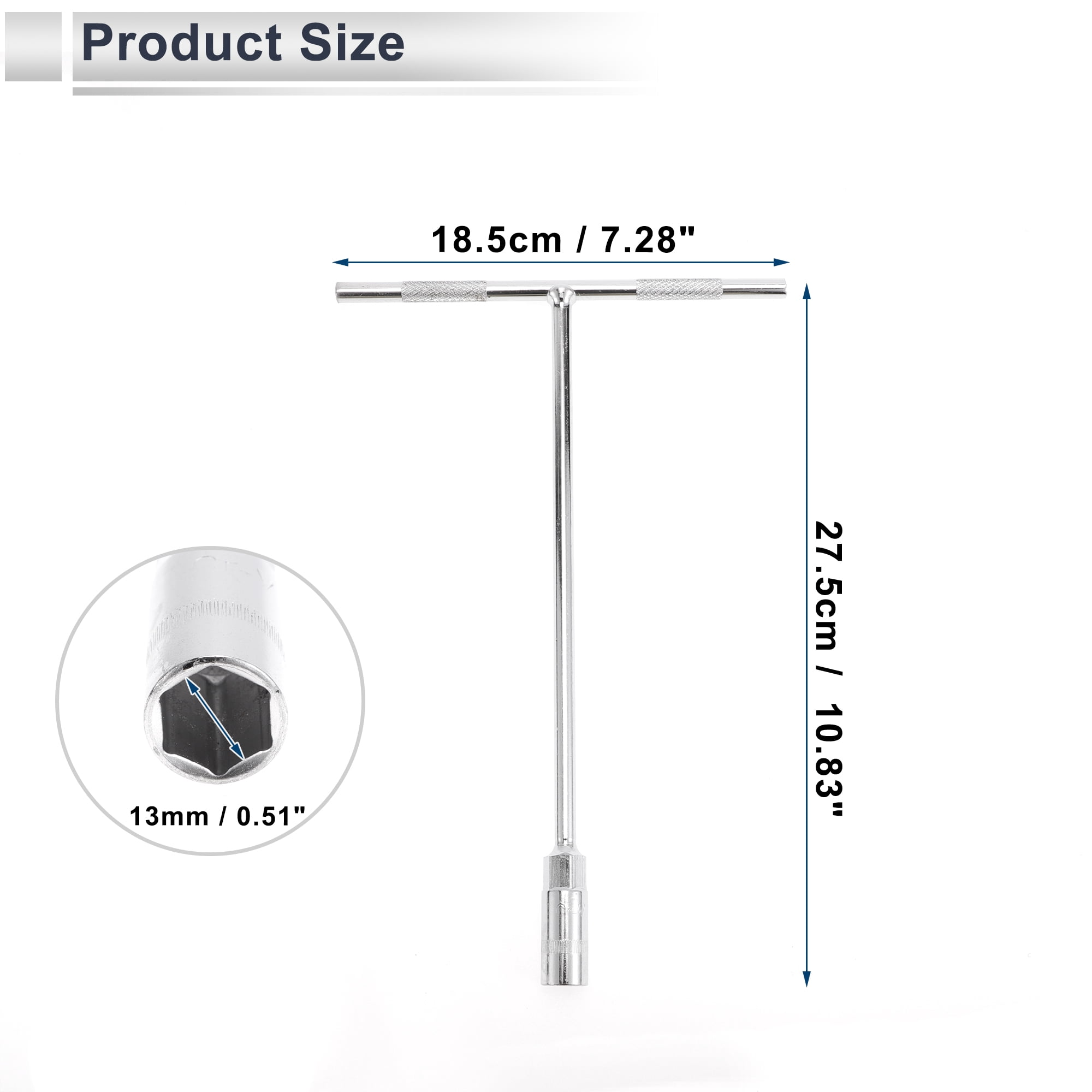 Unique Bargains Universal Socket Wrench 27.5x18.5cm Spanner Remover Hexagon 13mm ID