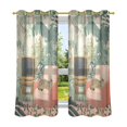 thumbnail image 6 of Yayeee Window Curtains Light Filtering 63"x52" Grommet Panel Pair Home Living Room Decor, Pink and Green Cat, 6 of 7