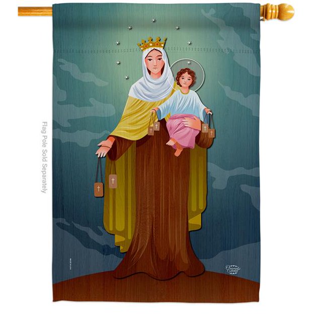 Ornament Collection H190049-BO Modonna with Child Religious Faith Double-Sided Garden Decorative House Flag, Multi Color