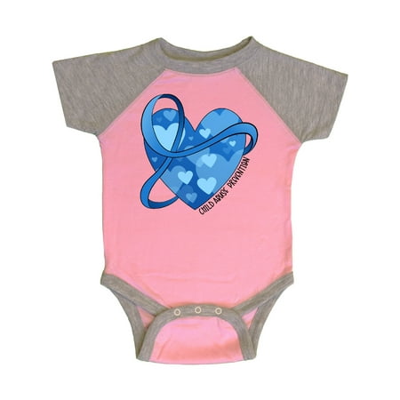 

Inktastic Child Abuse Prevention-Ribbon Around Heart Gift Baby Boy or Baby Girl Bodysuit