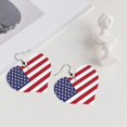 thumbnail image 5 of Leather Heart Earrings Dangle For Women America Flag Love Earrings Drop For Women, 5 of 6