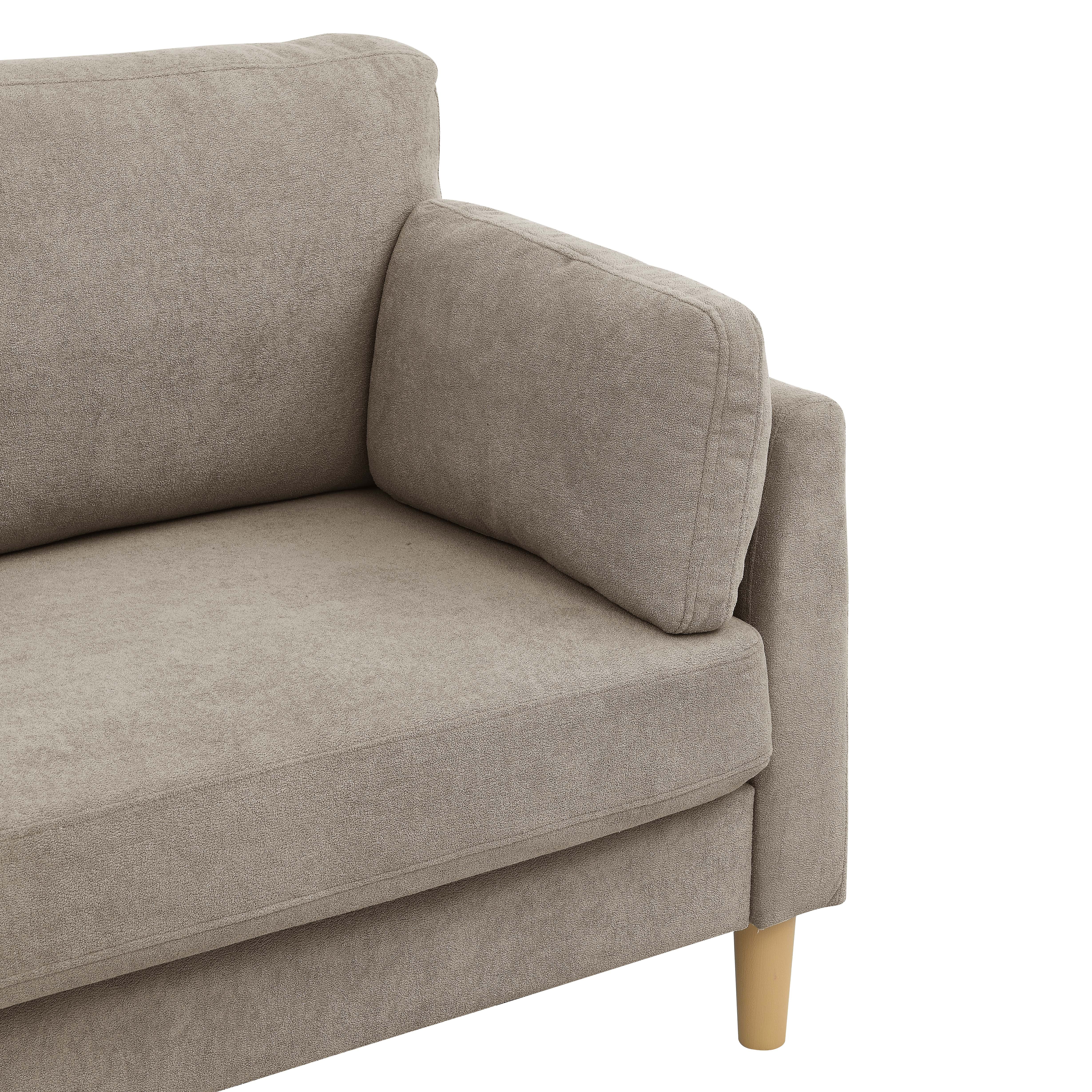 Aukfa 66" Modern Sofa, Minimalist Loveseat for Living Room, 2-Seater Couch w/ Plush Cushions, Khaki