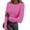 #013Hot Pink, variant on BRDFRL Long Sleeve Shirts for Women Crew Neck Geometric Print Tshirts Ribbed Knit Slim Fit Plus Size Tops Sexy Tunic Y2K Clothes Pink L