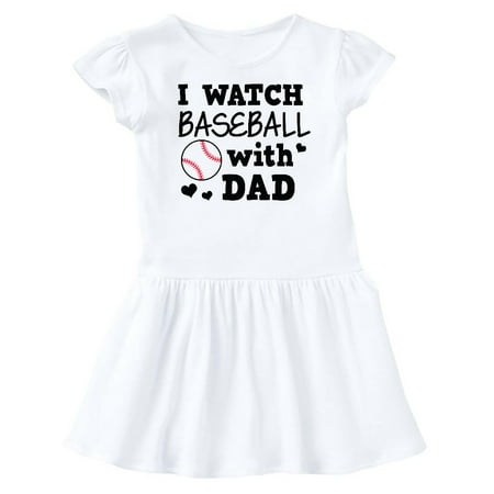 

Inktastic I Watch Baseball with My Dad Gift Baby Girl Dress