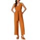 thumbnail image 1 of INSPIRAR CHIC Mono de Pierna Ancha para Mujer con Escote en V Casual Sin Mangas 2XL Naranja, 1 of 1