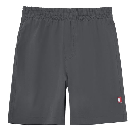 Boys UPF 50 Soft Stretch Club Swim Trunks - Above The Knee Fit | Charcoal