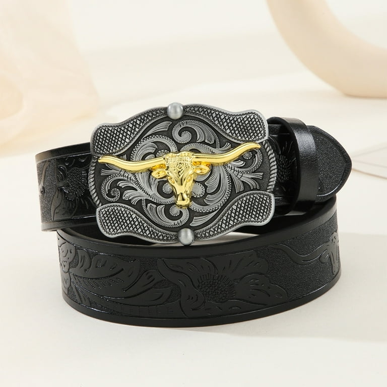 Vintage Western Belt Longhorn Bull Belt Buckle Belt Cowboy Vintage Western Belt Longhorn Bull Belt Buckle Belt Cowboy