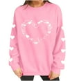 thumbnail image 5 of Vetsdori Valentine Sweatshirts for Women Pullover Tops Gifts for Girlfriend Valentine's Days Love Heart Womens Sweatshirts Pink, 5 of 8
