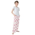 thumbnail image 4 of FORMRS Kids Pajama Pants with Pockets Size 6-8Y Boys Lounge Sleep Bottoms, Pink Checkered Heart, 4 of 8