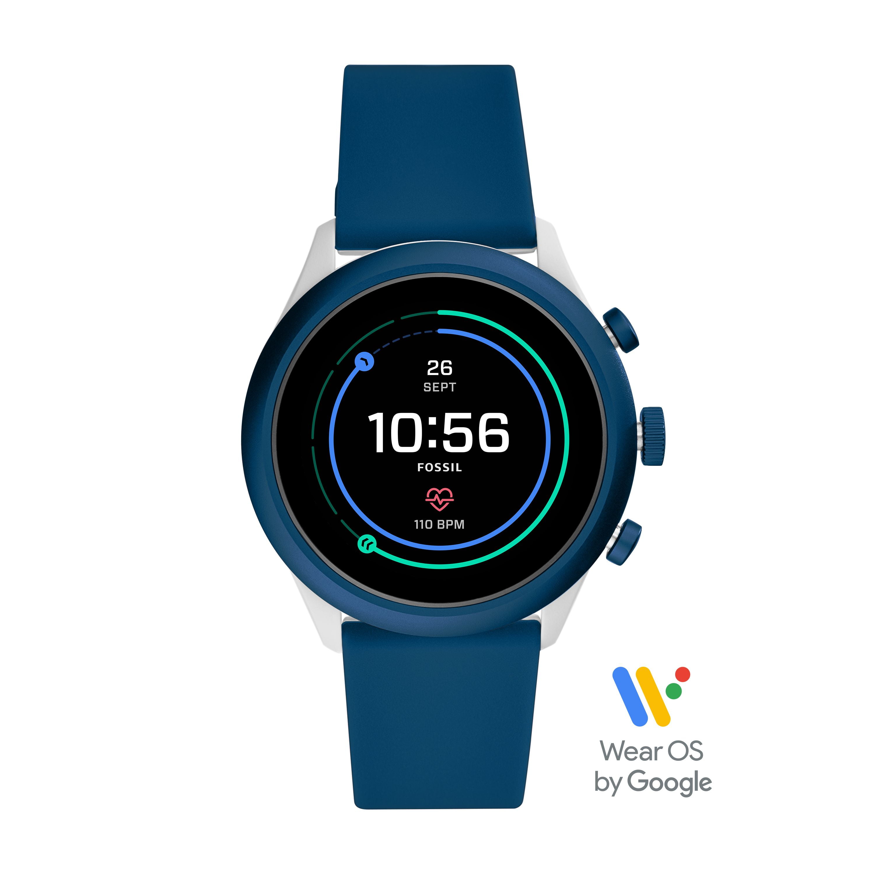 Fossil - Fossil Sport Men's Smartwatch 43mm Navy Silicone - Powered with Wear OS by Google