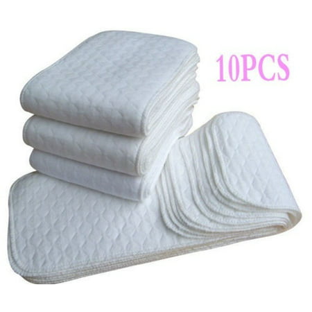 10Pcs Reusable Baby Modern Cloth Diaper Nappy Liners Insert 3 Layers