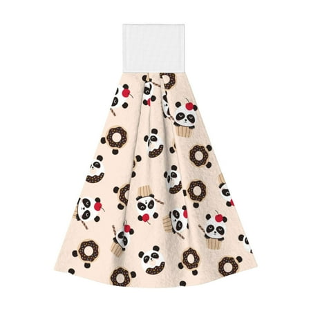 

Wukai Panda Ice Creams Donuts Print Kitchen Towels Quick Dry Washcloths Coral Velvet Dishtowels Multipurpose Reusable Cloths Soft Tea Absorbent Cleaning Cloths