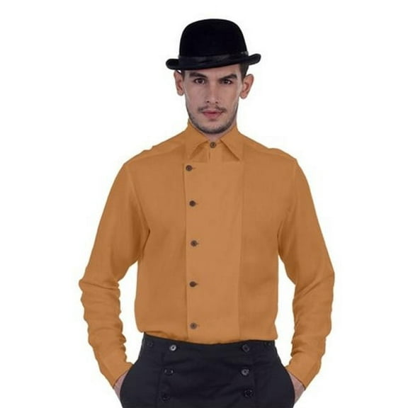 The Pirate Dressing C1293 Ulysses Side-Button Shirt- Gold - Extra Large