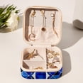 thumbnail image 6 of Flag of Israel Travel Portable Jewelry Organizer: Square Jewelry Box Storage Case and Display for Rings, Earrings, Necklaces, Bracelets, and More - Suitable for Girls and Women, 6 of 6