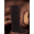 thumbnail image 5 of Bottes et Chaussures pour Femmes à Talon Plat Décontractées, à Enfiler, Mollet Grand, Hauteur Genou Mi-Mollet ( Brun, 8.5), 5 of 5