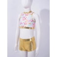 thumbnail image 7 of iiniim Kids Girls Shiny Sequins Hip-hop Jazz Dance Costumes Crop Top with Bottoms Set, 7 of 7