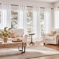 thumbnail image 3 of Cortinas de lino Jinchan de 213 cm de longitud, color blanco con forro de privacidad, 3 of 9