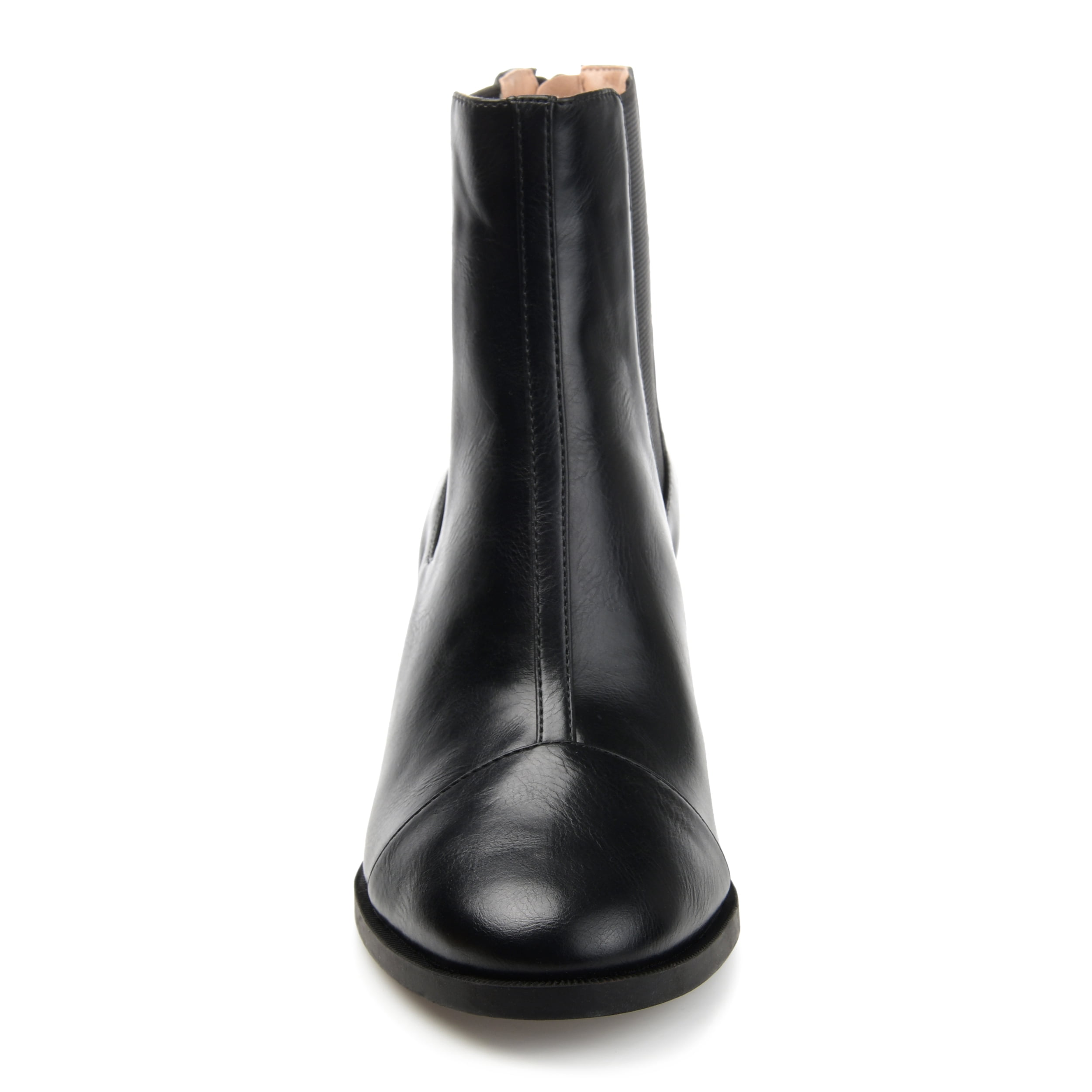 Journee Womens Nigella Back Heel Zip Stacked Heel Booties