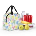 thumbnail image 4 of Yiaed Hand Drawn Colored Hearts Print Insulated Lunch Bag Reusable Cute Tote Lunch Box, Leakproof Cooler Lunch Bags for Work Office Travel School Picnic, 4 of 5