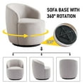 thumbnail image 3 of Accent Armchair, Velvet 360° Swivel Barrel Chair for Living Room - Gray, 3 of 8